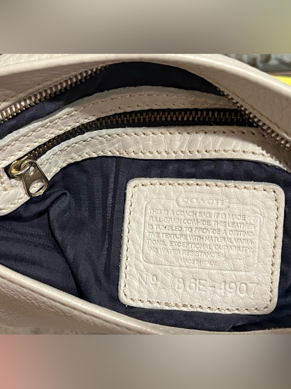 COACH Sonoma Vintage Bucket Bag GUC! # 4907 Bone Made in Italy! - Picture 10 of 12